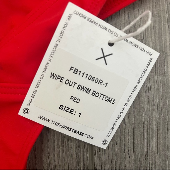 First Base Red Triangle Bikini Set - Picture 2 of 4